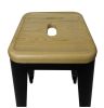 Bastille Bar Stool Black - Natural Wooden Seat