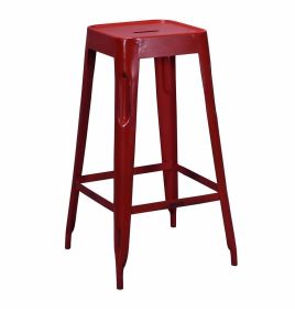 Bastille Bar Stool Red - Iron