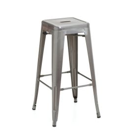 Bastille Counter Stool 66cm - Brushed Transparent