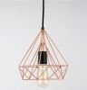 Copper Wire Pyramid Pendant Lamp