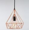 Copper Wire Pyramid Pendant Lamp