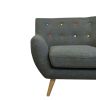 Ebba Armchair - Grey (with multicolor buttons)