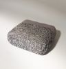 Handmade Knitted Floor Cushion | Mottled Grey & Ashes Of Roses
