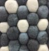 Handmade Woolen Pebble Pouf | Grey Blue
