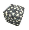 Handmade Woolen Pebble Pouf | Grey Blue