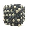 Handmade Woolen Pebble Pouf | Grey Blue