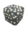 Handmade Woolen Pebble Pouf | Grey Blue