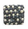 Handmade Woolen Pebble Pouf | Grey Blue