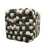 Handmade Woolen Pebble Pouf | Grey Dark