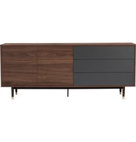 Houston Sideboard - Walnut & Gunmetal Grey