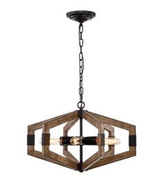 Kraven Imitation Wood Grain 6-Light Abstract Chandelier