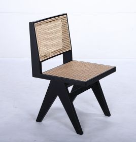 Maxence Dining Chair - Black / Natural Rattan