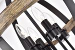 Shawn Matte Black 4-Light Metal Orb Cage Chandelier
