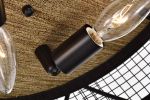 Julie Matte Black 3-Light Metal Drum Shade Flush Mount with Diamond Pattern and Geometric Design