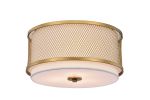 Julu Gold Semi-Flush Three Light Semi-Flush Mount Chandelier