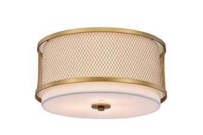 Julu Gold Semi-Flush Three Light Semi-Flush Mount Chandelier