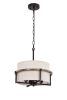 Natty Oil Rubbed Bronze 4-Light Metal/Fabric Drum Shade Chandelier