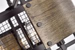 Hodge Oil Rubbed Bronze 4-Light Metal Geometric Pattern Drum Shade Chandelier