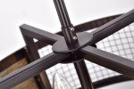 Hodge Oil Rubbed Bronze 4-Light Metal Geometric Pattern Drum Shade Chandelier