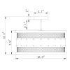 Holland Matte Black+Imitation Wood Grain 4-Light Semi-Flush Mount