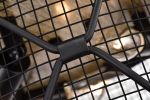 Julie Matte Black 3-Light Metal Drum Shade Flush Mount with Diamond Pattern and Geometric Design