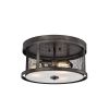 The Gray Barn Magnet Hill Faded Grey 3-light Patterned Metal Drum Shade Flush Mount