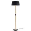 Vinnie Matte Black+Gold Laminated Fabric Drum Shade 3-Light Floor Lamp