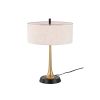 Lilie Matte Black & Gold 2-Light Fabric Drum Shade Table Lamp