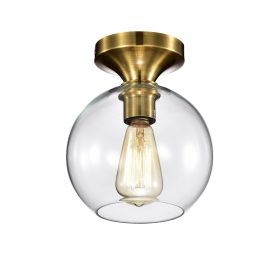 Gorden 1-light Satin Gold Flushmount Ceiling Lamp