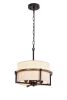 Natty Oil Rubbed Bronze 4-Light Metal/Fabric Drum Shade Chandelier