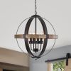 Shawn Matte Black 4-Light Metal Orb Cage Chandelier