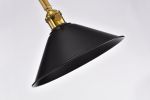 Harriet Matte Gold/Black 1-Light Metal Cone Shade Floor Lamp