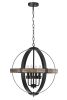 Shawn Matte Black 4-Light Metal Orb Cage Chandelier