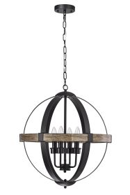 Shawn Matte Black 4-Light Metal Orb Cage Chandelier