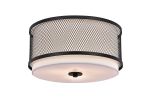 Vira Black and White Three Light Semi-Flush Mount Chandelier