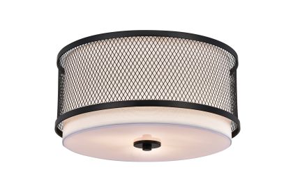 Vira Black and White Three Light Semi-Flush Mount Chandelier