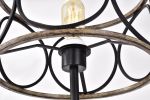 Kurt Matte Black 1-Light with Open Metal Hoops Drum Shade Table Lamp
