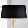 Vinnie Matte Black+Gold Laminated Fabric Drum Shade 3-Light Floor Lamp