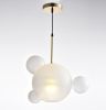 Salome Pendant Lamp - 1 Big & 3 Small Cream/White Glass Shades