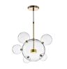 Salome Pendant Lamp - 1 Big & 5 Small Clear Glass Shades