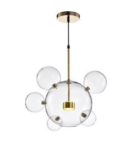Salome Pendant Lamp - 1 Big & 5 Small Clear Glass Shades