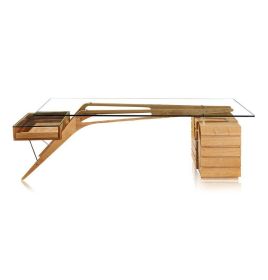 Samuel Mid-Century Modern Desk - Natural Ash