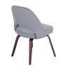 Sienna Executive Side Chair - Grey Fabric & Walnut Legs