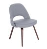 Sienna Executive Side Chair - Grey Fabric & Walnut Legs