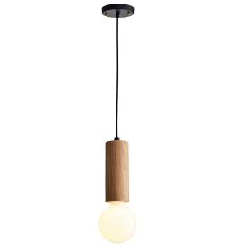 Solid Wood Single Pendant Lamp - Natural