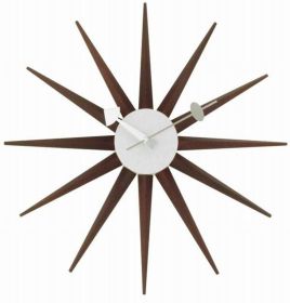 Sunburst Clock - Walnut