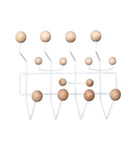 The Mid-Century Wall Coat Hanger - Natural (with White Frame)