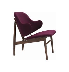 Veronic Lounge Chair - Walnut & Ruby