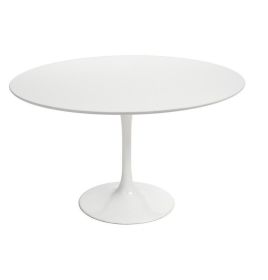 Maisie Dining Table - Round - Fiberglass Top (Top: Black, Diameter: 120cm)