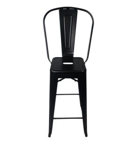 Bastille Bar Stool High Back Chair (Color: black-metal)